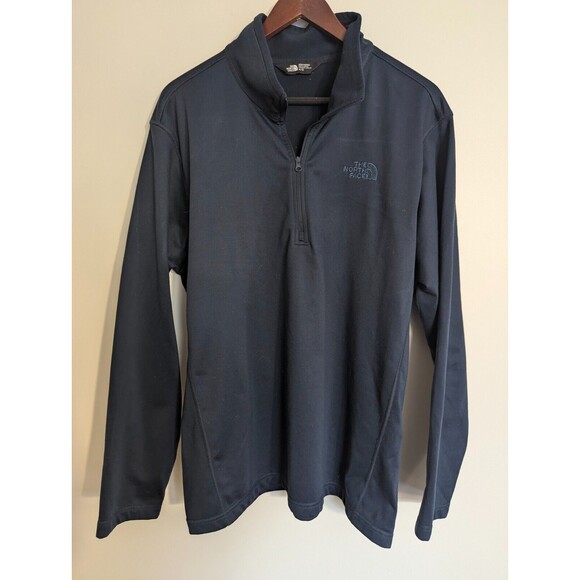 Northface Quarter Zip Fleece Lined Jacket XL Extra Large Mens Dark Blue - Picture 1 of 12